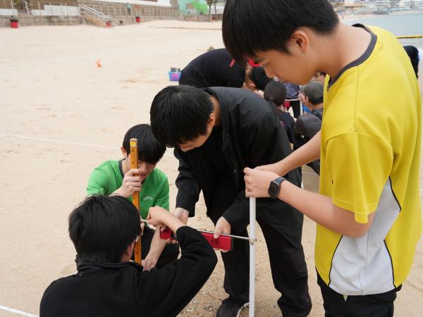 Measured beach profile in a coastal study